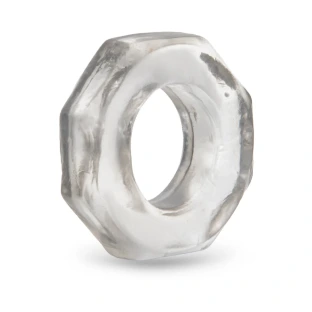b-Vibe Stretch-Tech Bolt Ultra Stretchy TPE Cock Ring Clear