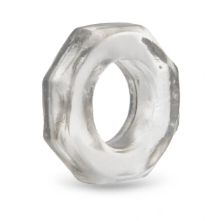 b-Vibe Stretch-Tech Bolt Ultra Stretchy TPE Cock Ring Clear