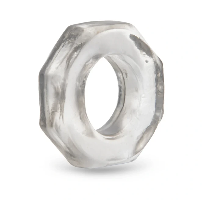 b-Vibe Stretch-Tech Bolt Ultra Stretchy TPE Cock Ring Clear