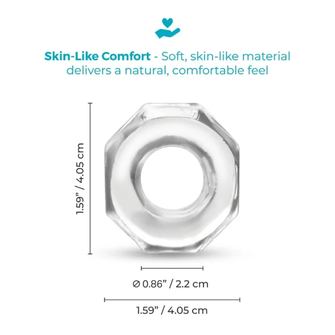 b-Vibe Stretch-Tech Bolt Ultra Stretchy TPE Cock Ring Clear