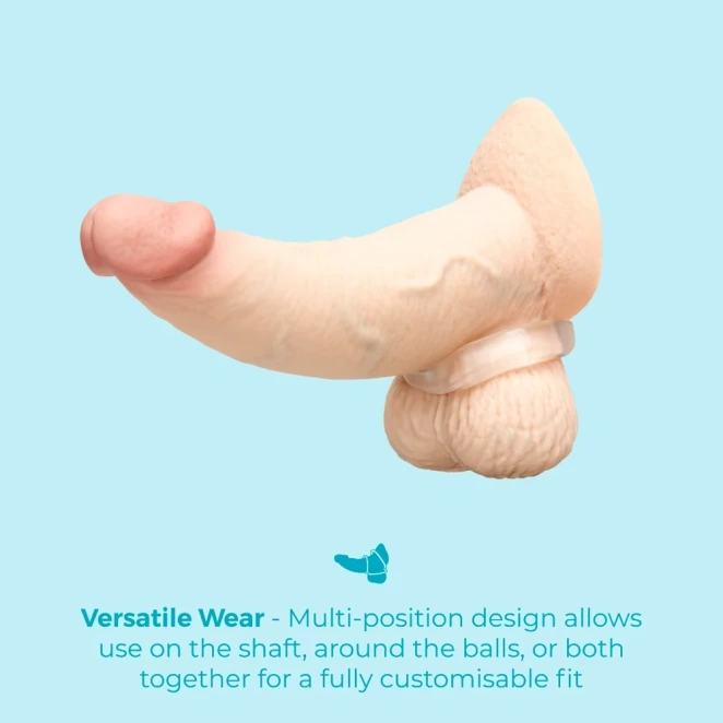 b-Vibe Stretch-Tech Bolt Ultra Stretchy TPE Cock Ring Clear