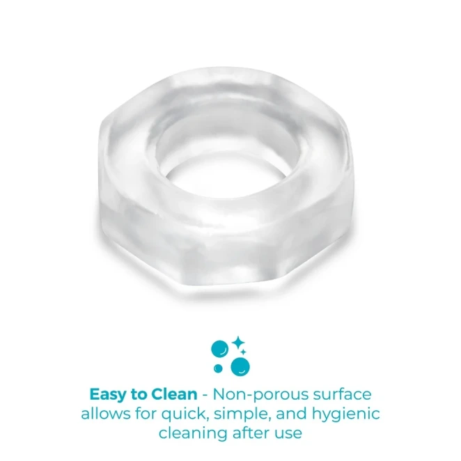 b-Vibe Stretch-Tech Bolt Ultra Stretchy TPE Cock Ring Clear