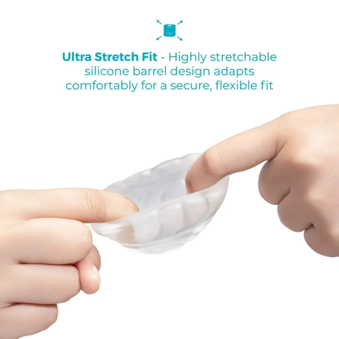 b-Vibe Stretch-Tech Barrel 16mm Ultra Stretchy Cock Ring and Ball Stretcher Clear