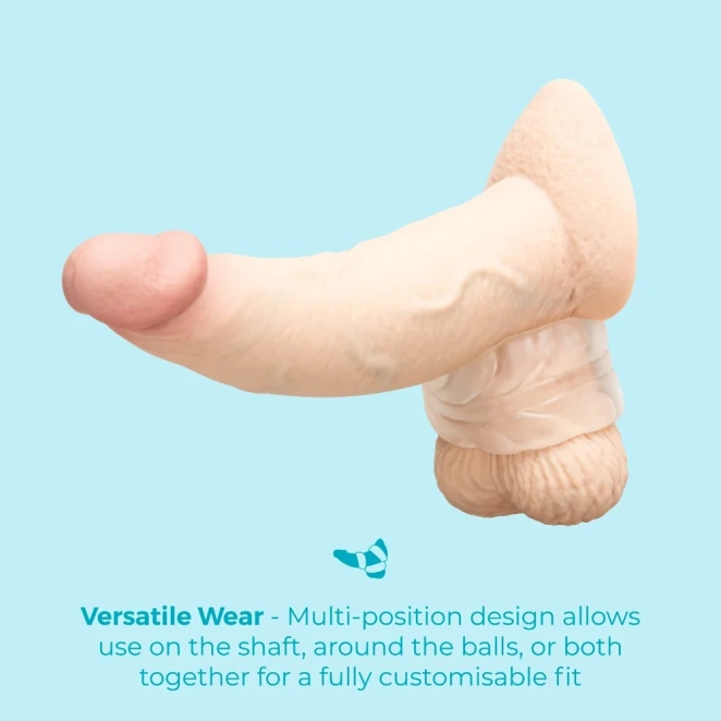 b-Vibe Stretch-Tech Barrel 16mm Ultra Stretchy Cock Ring and Ball Stretcher Clear