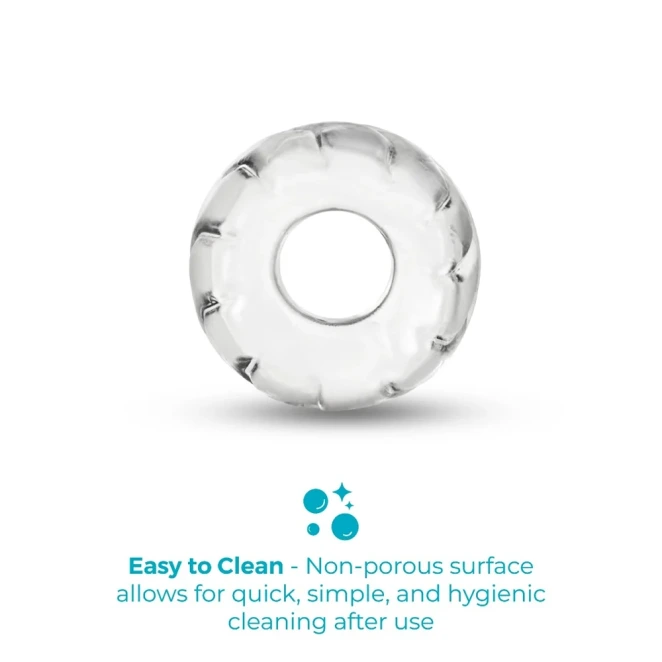 b-Vibe Stretch-Tech Barrel 16mm Ultra Stretchy Cock Ring and Ball Stretcher Clear