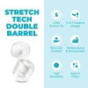 b-Vibe Stretch-Tech Double Barrel Ultra Stretchy Cock Ring and Ball Stretcher Clear