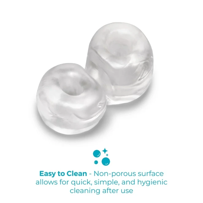 b-Vibe Stretch-Tech Double Barrel Ultra Stretchy Cock Ring and Ball Stretcher Clear