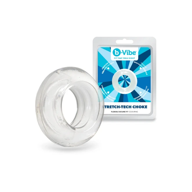 b-Vibe Stretch-Tech Choke 23mm Ultra Stretchy Cock Ring Clear