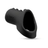 qb-Vibe Flex Ring Shaft Ultra Soft Silicone Cock Ring with Shaft Sleeve and Ball Stretcher Black