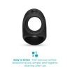 qb-Vibe Flex Ring Shaft Ultra Soft Silicone Cock Ring with Shaft Sleeve and Ball Stretcher Black