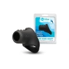 qb-Vibe Flex Ring Shaft Ultra Soft Silicone Cock Ring with Shaft Sleeve and Ball Stretcher Black