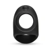qb-Vibe Flex Ring Shaft Ultra Soft Silicone Cock Ring with Shaft Sleeve and Ball Stretcher Black