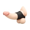 qb-Vibe Flex Ring Shaft Ultra Soft Silicone Cock Ring with Shaft Sleeve and Ball Stretcher Black