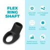 qb-Vibe Flex Ring Shaft Ultra Soft Silicone Cock Ring with Shaft Sleeve and Ball Stretcher Black