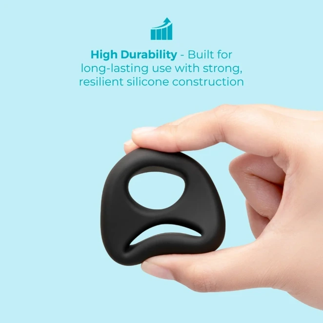 b-Vibe Flex Ring Eight Super Soft Silicone Cock and Ball Ring Black
