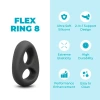 b-Vibe Flex Ring Eight Super Soft Silicone Cock and Ball Ring Black