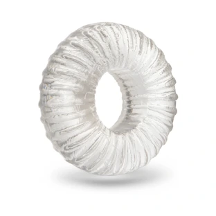 b-Vibe Stretch-Tech Swirl Ultra Stretchy TPE Cock Ring Clear
