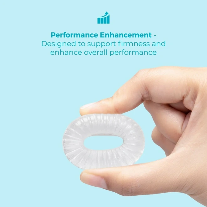 b-Vibe Stretch-Tech Swirl Ultra Stretchy TPE Cock Ring Clear