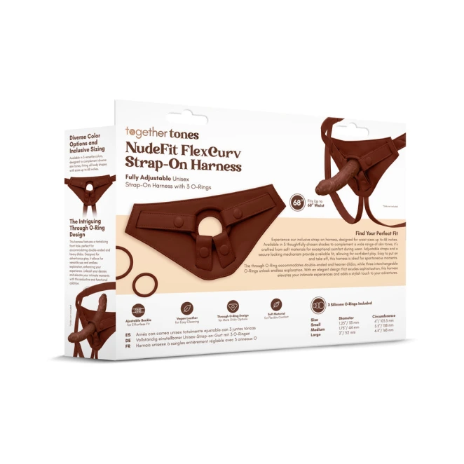 Together Tones NudeFit FlexCurv Strap-On Harness Dark