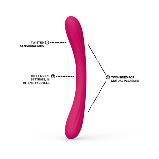 LELO BOOMERANG Dual-Ended Luxury Vibrator Cerise