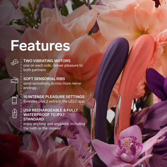 LELO BOOMERANG Dual-Ended Luxury Vibrator Cerise