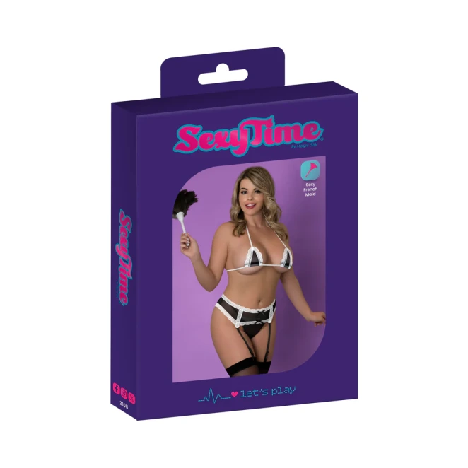 Magic Silk Sexy Time Sugar Service Fresh Maid Costume Black