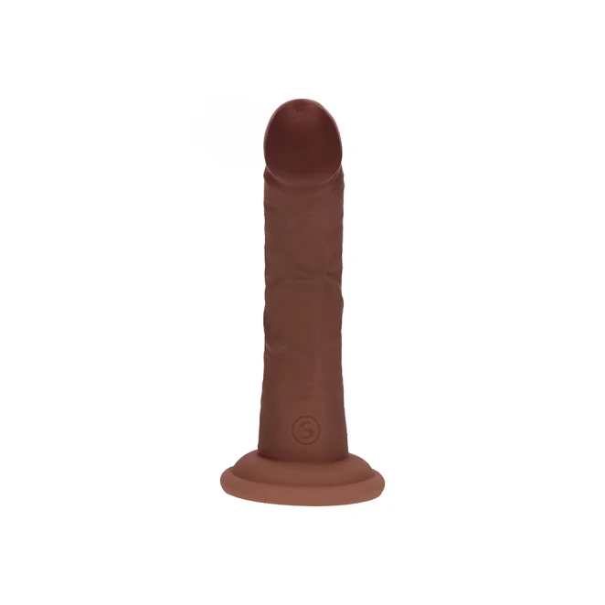 6 Inch RealRock Ultra Realistic Dual Density Silicone Curved Dildo Brown