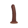 6 Inch RealRock Ultra Realistic Dual Density Silicone Curved Dildo Brown