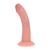 6 Inch RealRock Ultra Realistic Dual Density Silicone Curved Dildo Beige