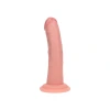 6 Inch RealRock Ultra Realistic Dual Density Silicone Curved Dildo Beige