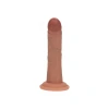 6 Inch RealRock Ultra Realistic Dual Density Silicone Curved Dildo Tan