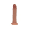 7 Inch RealRock Ultra Realistic Dual Density Silicone Curved Dildo Tan