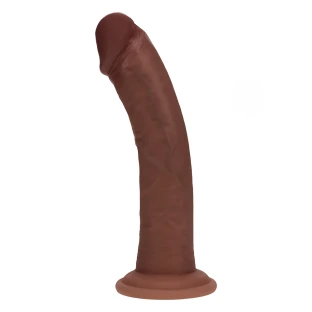8 Inch RealRock Ultra Realistic Dual Density Silicone Curved Dildo Brown