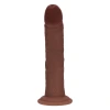 8 Inch RealRock Ultra Realistic Dual Density Silicone Curved Dildo Brown