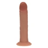 8 Inch RealRock Ultra Realistic Dual Density Silicone Curved Dildo Tan