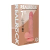 7 Inch RealRock Ultra Realistic Dual Density Silicone Vibrating Thrusting Dildo with Balls Beige