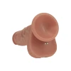 7 Inch RealRock Ultra Realistic Dual Density Silicone Vibrating Thrusting Dildo with Balls Tan