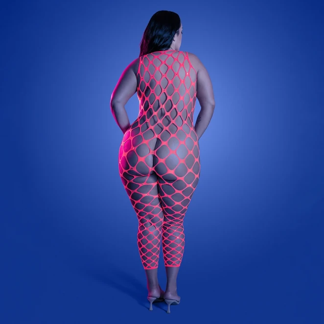 Fantasy Lingerie Glow Want It All Reversible Bodystocking & Rhinestone Pasties