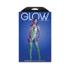 Fantasy Lingerie Glow Adrenaline Halter Teddy & Stockings in Rhinestone Fishnet