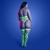Fantasy Lingerie Glow Adrenaline Halter Teddy & Stockings in Rhinestone Fishnet