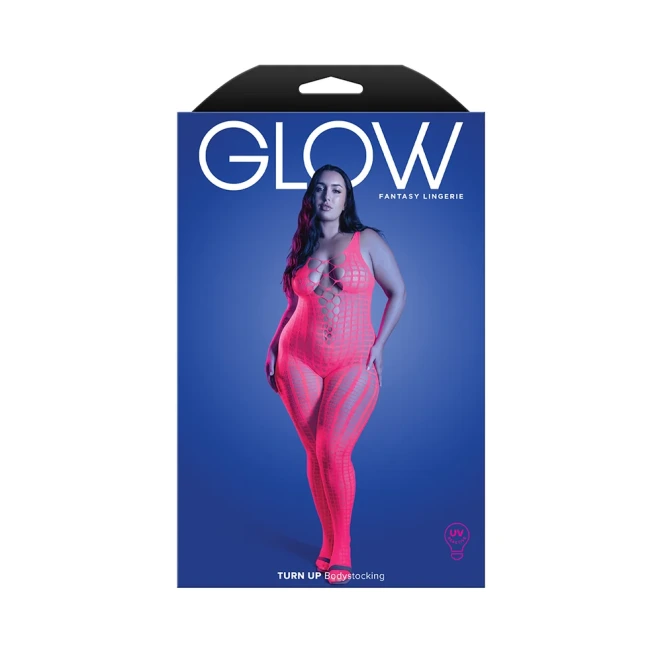 Fantasy Lingerie Glow Turn Up Bodystocking with Back Cut-Out Detail