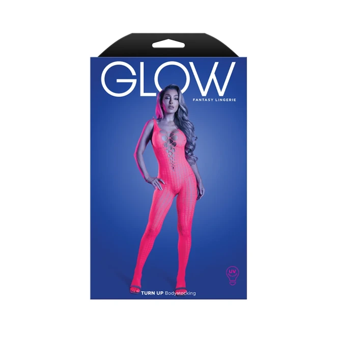 Fantasy Lingerie Glow Turn Up Bodystocking with Back Cut-Out Detail
