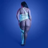 Fantasy Lingerie Glow Lights Get Low Floral Knit Asymmetrical Bodystocking & Panty