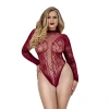 Dreamgirl Honey Long Sleeve Teddy Burgundy