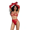 Dreamgirl Lace Seamless 3-Piece Set Red