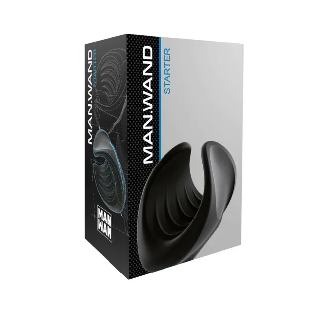 Man.Wand Starter Vibrating Silicone Masturbator Black