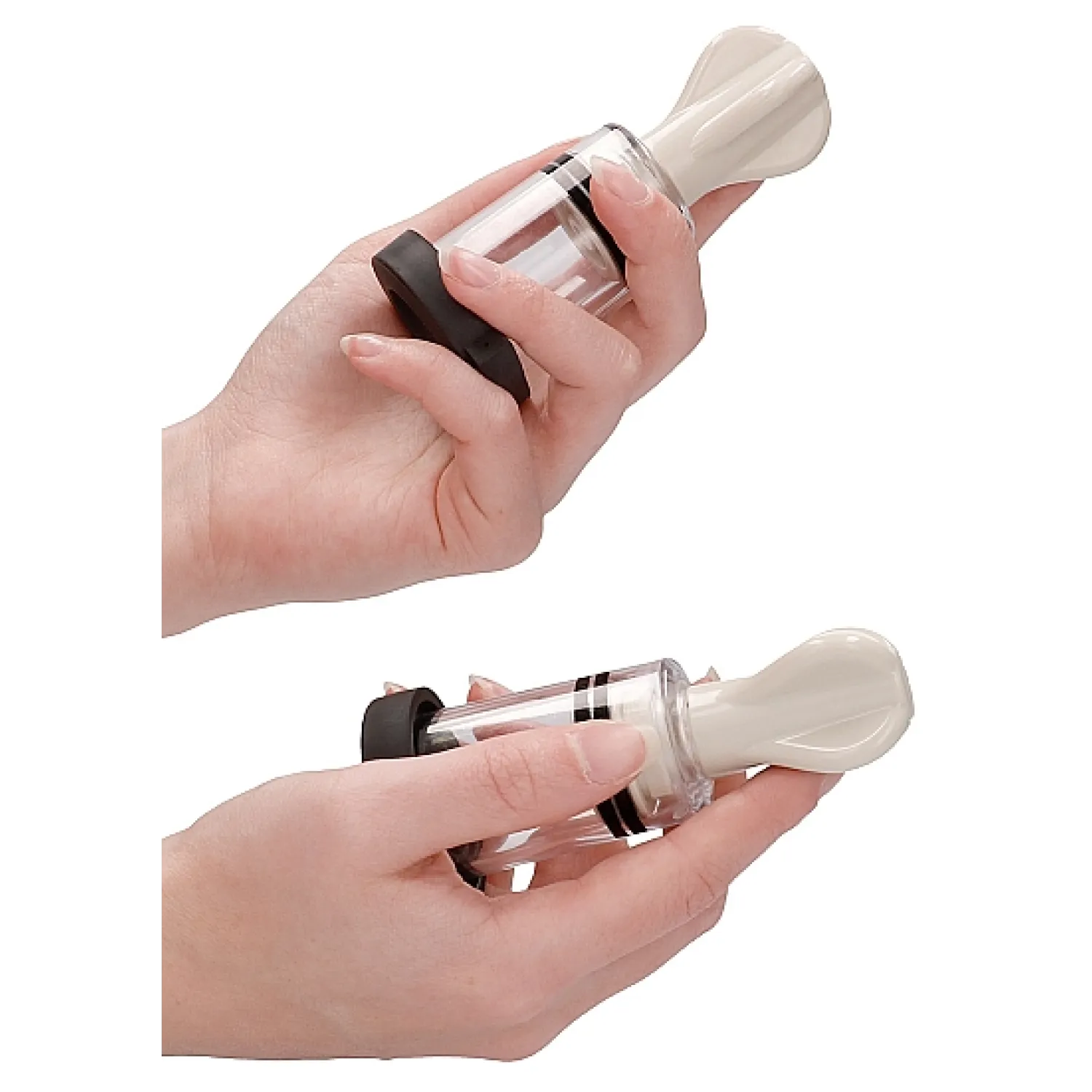 ElectroShock Remote-Controlled E-Stimulation Nipple Suckers White