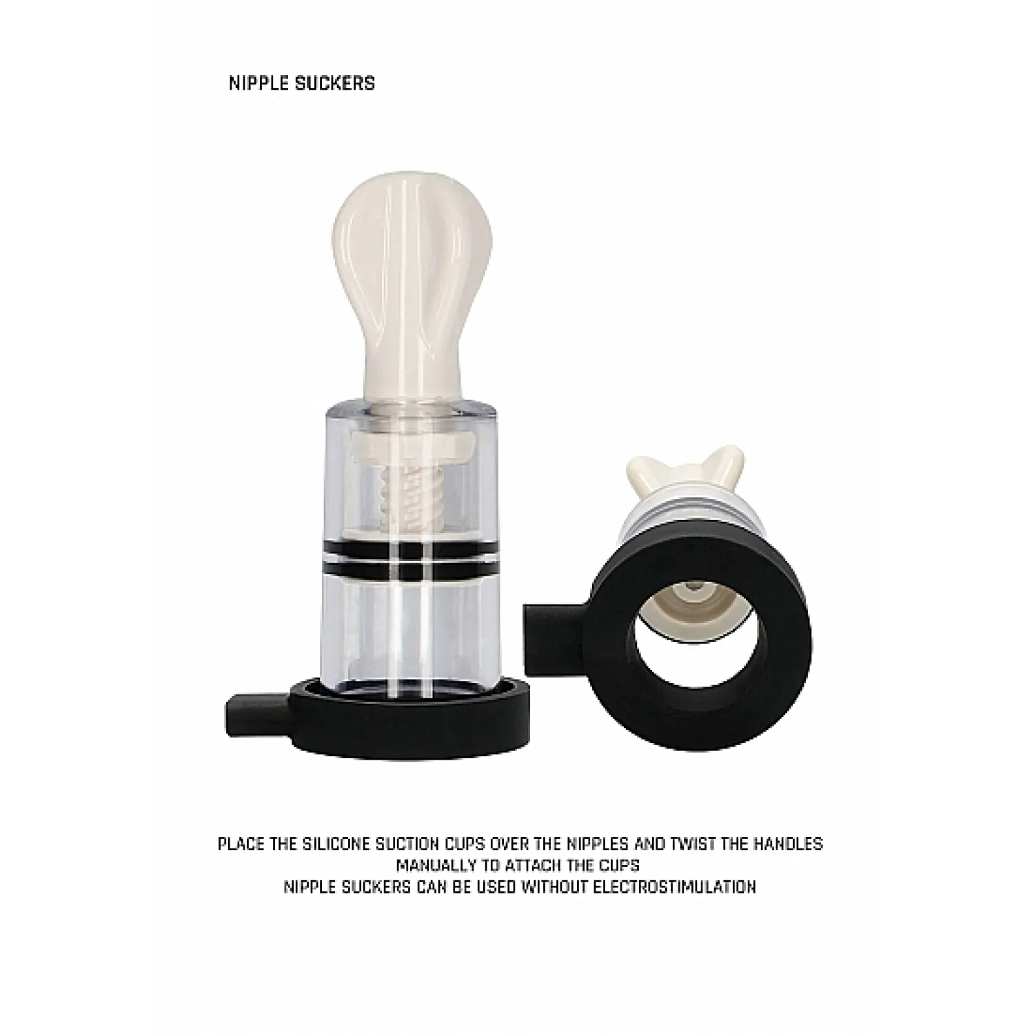 ElectroShock Remote-Controlled E-Stimulation Nipple Suckers White