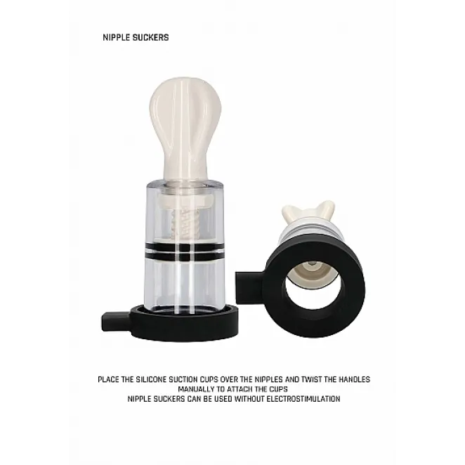 ElectroShock Remote-Controlled E-Stimulation Nipple Suckers White