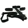 Lux Fetish 3pc Adjustable Neck & Wrist Restraint Set Black